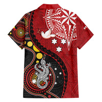 Tonga Ngatu And Australia Aboriginal Family Matching Puletasi and Hawaiian Shirt Tongan Dove And Kangaroo Together LT05 - Polynesian Pride