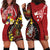 Tonga Ngatu And Australia Aboriginal Hoodie Dress Tongan Dove And Kangaroo Together