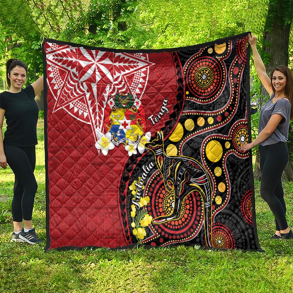 Tonga Ngatu And Australia Aboriginal Quilt Tongan Dove And Kangaroo Together LT05 - Polynesian Pride