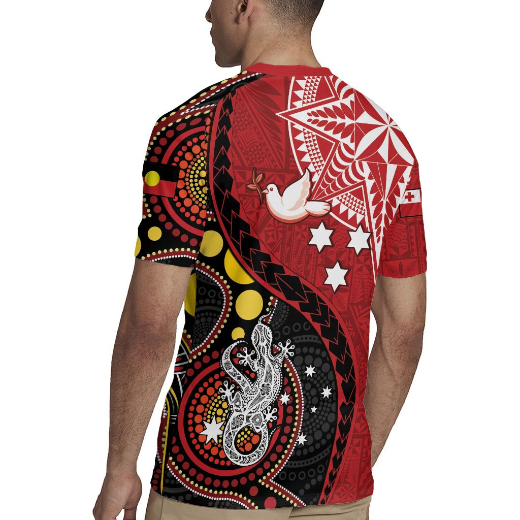 Tonga Ngatu And Australia Aboriginal Rugby Jersey Tongan Dove And Kangaroo Together
