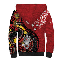 Tonga Ngatu And Australia Aboriginal Sherpa Hoodie Tongan Dove And Kangaroo Together LT05 - Polynesian Pride
