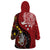 Tonga Ngatu And Australia Aboriginal Wearable Blanket Hoodie Tongan Dove And Kangaroo Together