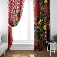 Tonga Ngatu And Australia Aboriginal Window Curtain Tongan Dove And Kangaroo Together