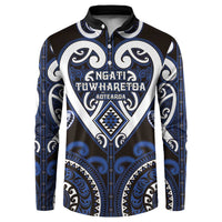 Custom Aotearoa Ngati Tuwharetoa Button Sweatshirt Maori Tribal Pattern