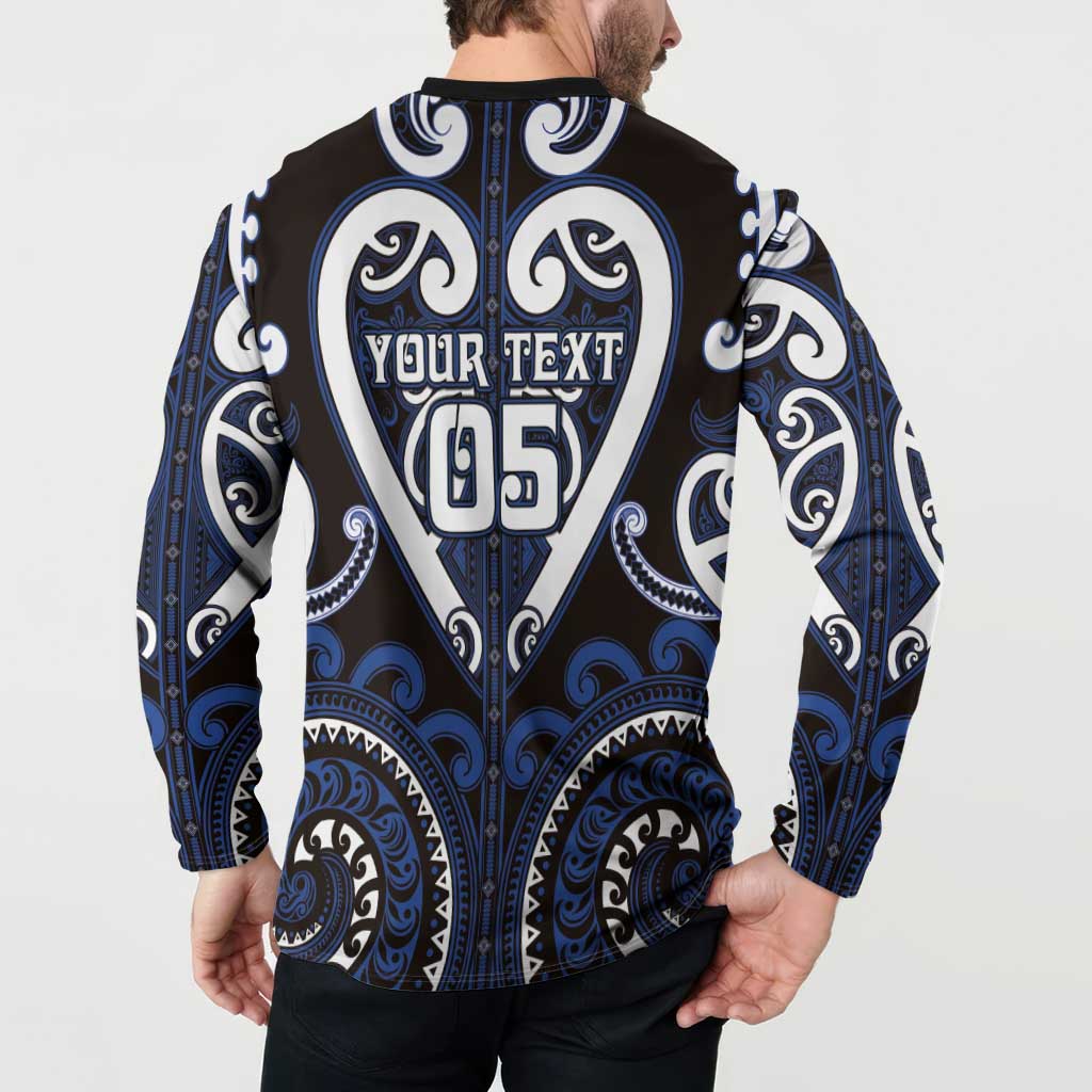 Custom Aotearoa Ngati Tuwharetoa Button Sweatshirt Maori Tribal Pattern