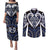Custom Aotearoa Ngati Tuwharetoa Couples Matching Puletasi and Long Sleeve Button Shirt Maori Tribal Pattern