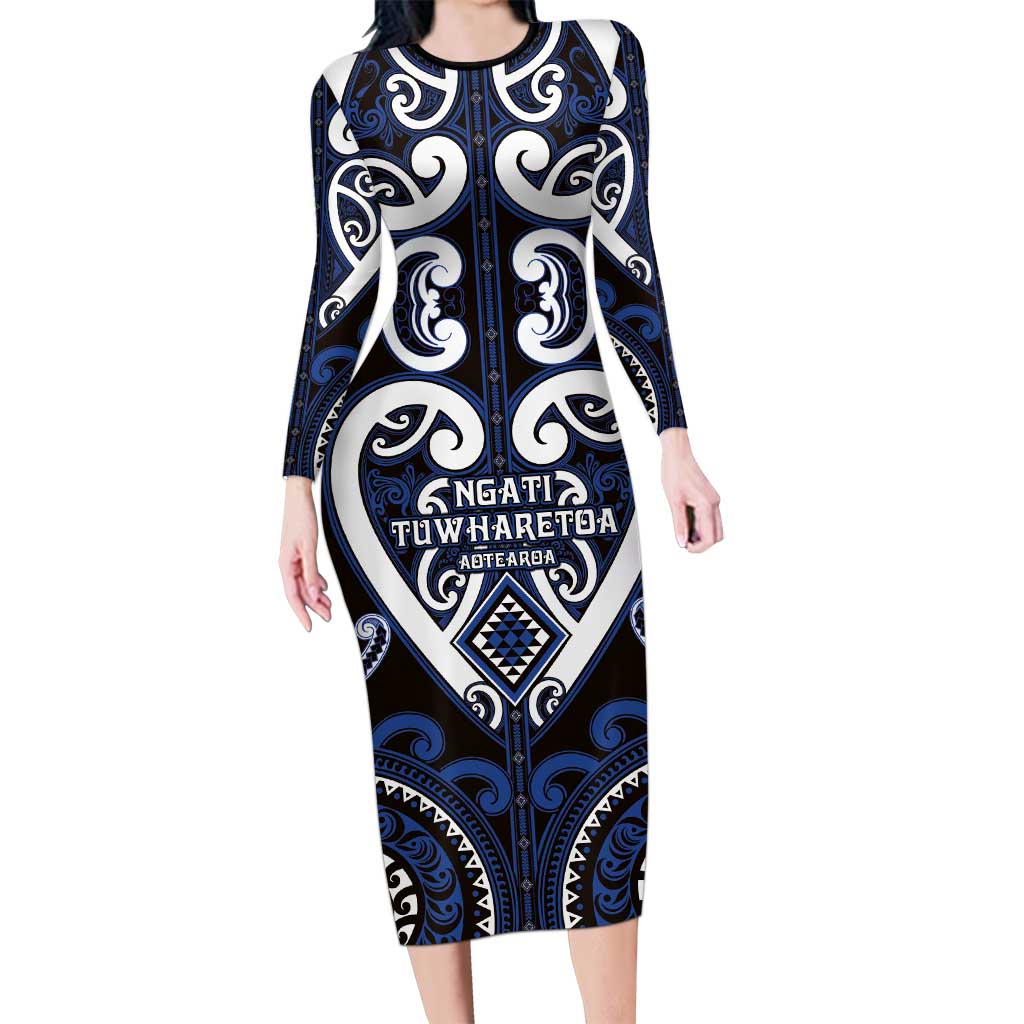Custom Aotearoa Ngati Tuwharetoa Family Matching Long Sleeve Bodycon Dress and Hawaiian Shirt Maori Tribal Pattern