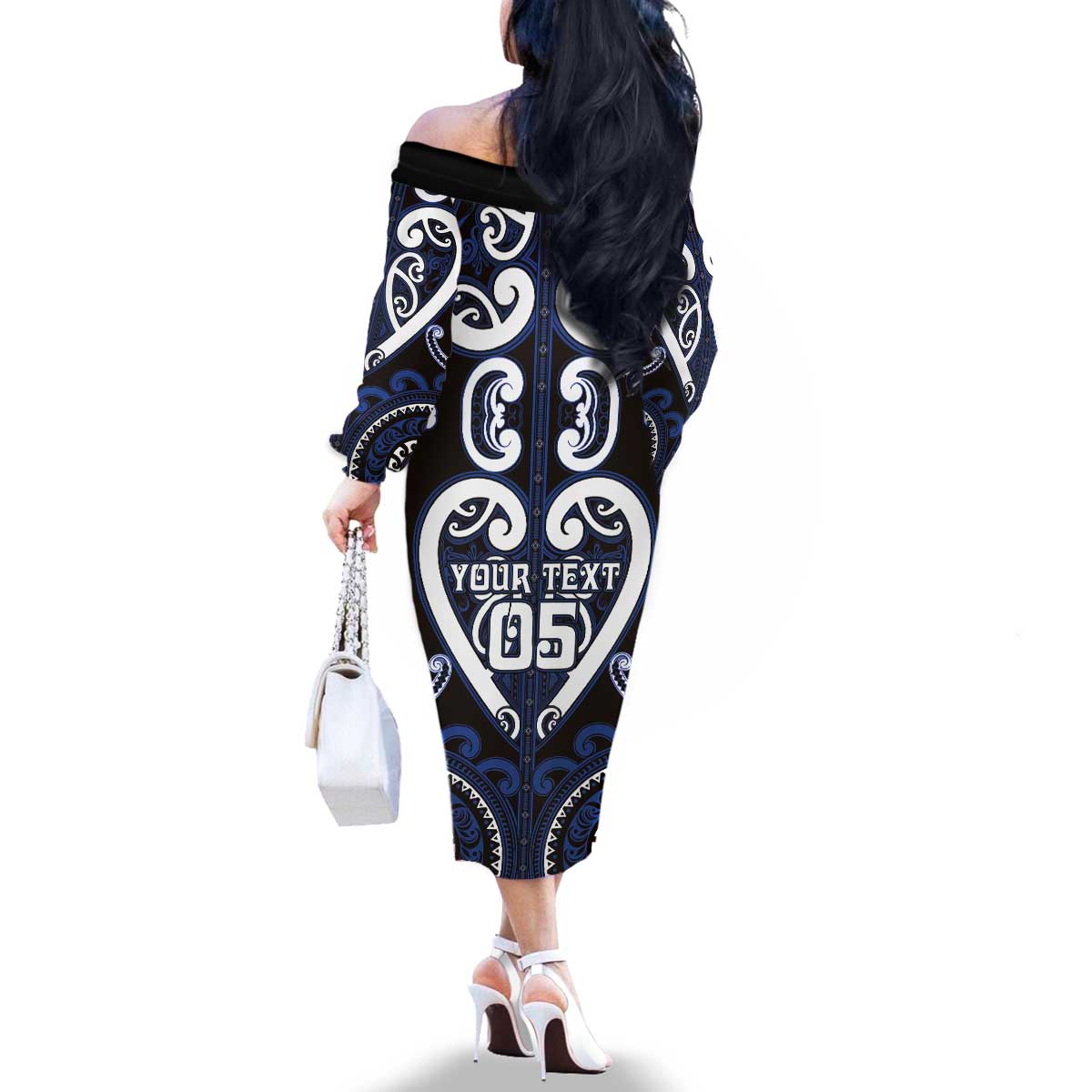 Custom Aotearoa Ngati Tuwharetoa Family Matching Off The Shoulder Long Sleeve Dress and Hawaiian Shirt Maori Tribal Pattern