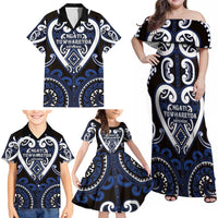 Custom Aotearoa Ngati Tuwharetoa Family Matching Off Shoulder Maxi Dress and Hawaiian Shirt Maori Tribal Pattern LT05 - Polynesian Pride