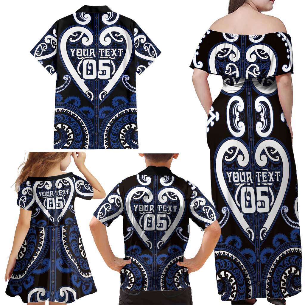 Custom Aotearoa Ngati Tuwharetoa Family Matching Off Shoulder Maxi Dress and Hawaiian Shirt Maori Tribal Pattern LT05 - Polynesian Pride