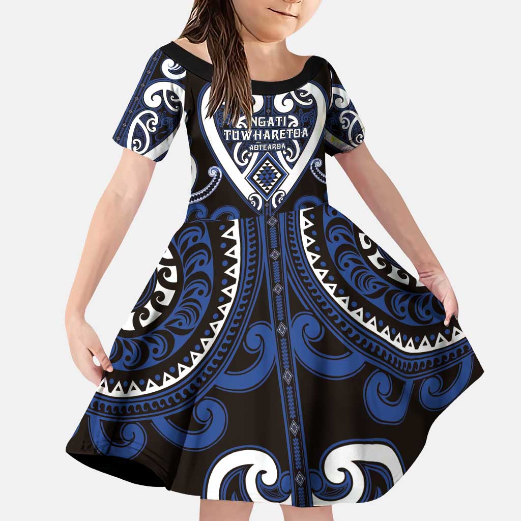 Custom Aotearoa Ngati Tuwharetoa Family Matching Puletasi and Hawaiian Shirt Maori Tribal Pattern