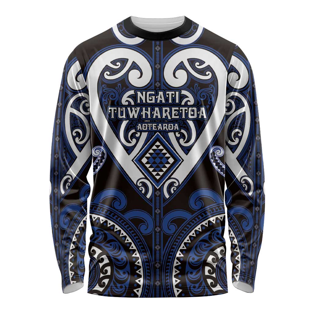 Custom Aotearoa Ngati Tuwharetoa Long Sleeve Shirt Maori Tribal Pattern