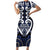 Custom Aotearoa Ngati Tuwharetoa Short Sleeve Bodycon Dress Maori Tribal Pattern