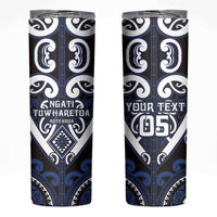 Custom Aotearoa Ngati Tuwharetoa Skinny Tumbler Maori Tribal Pattern