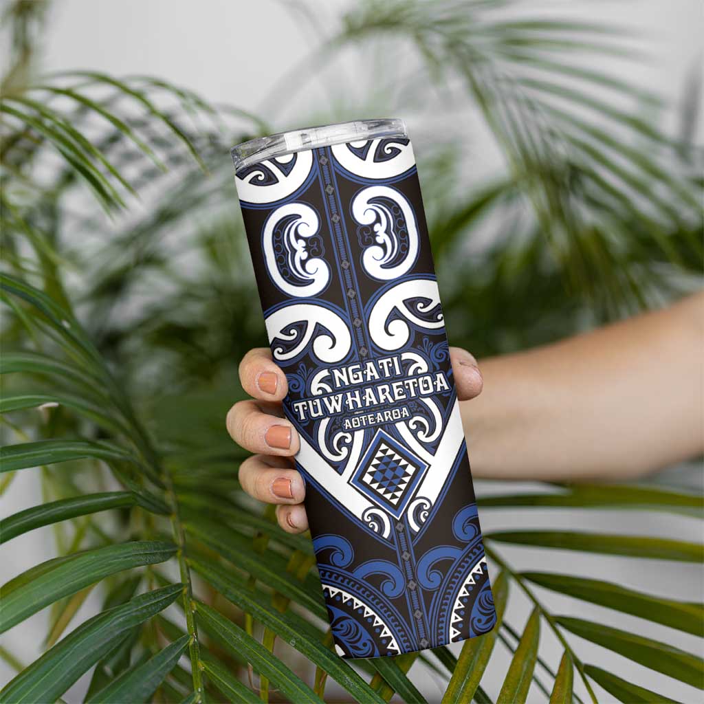 Custom Aotearoa Ngati Tuwharetoa Skinny Tumbler Maori Tribal Pattern
