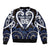 Custom Aotearoa Ngati Tuwharetoa Sleeve Zip Bomber Jacket Maori Tribal Pattern
