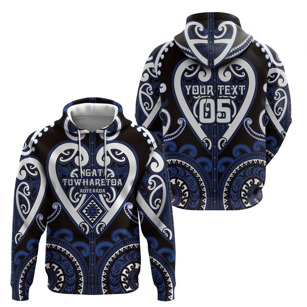 Custom Aotearoa Ngati Tuwharetoa Zip Hoodie Maori Tribal Pattern