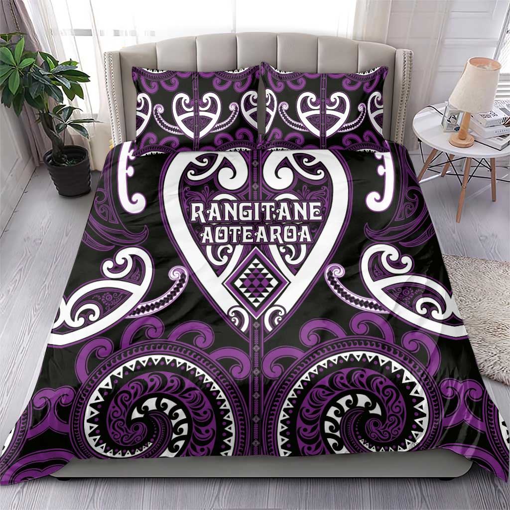 Aotearoa Rangitane Bedding Set Maori Tribal Pattern