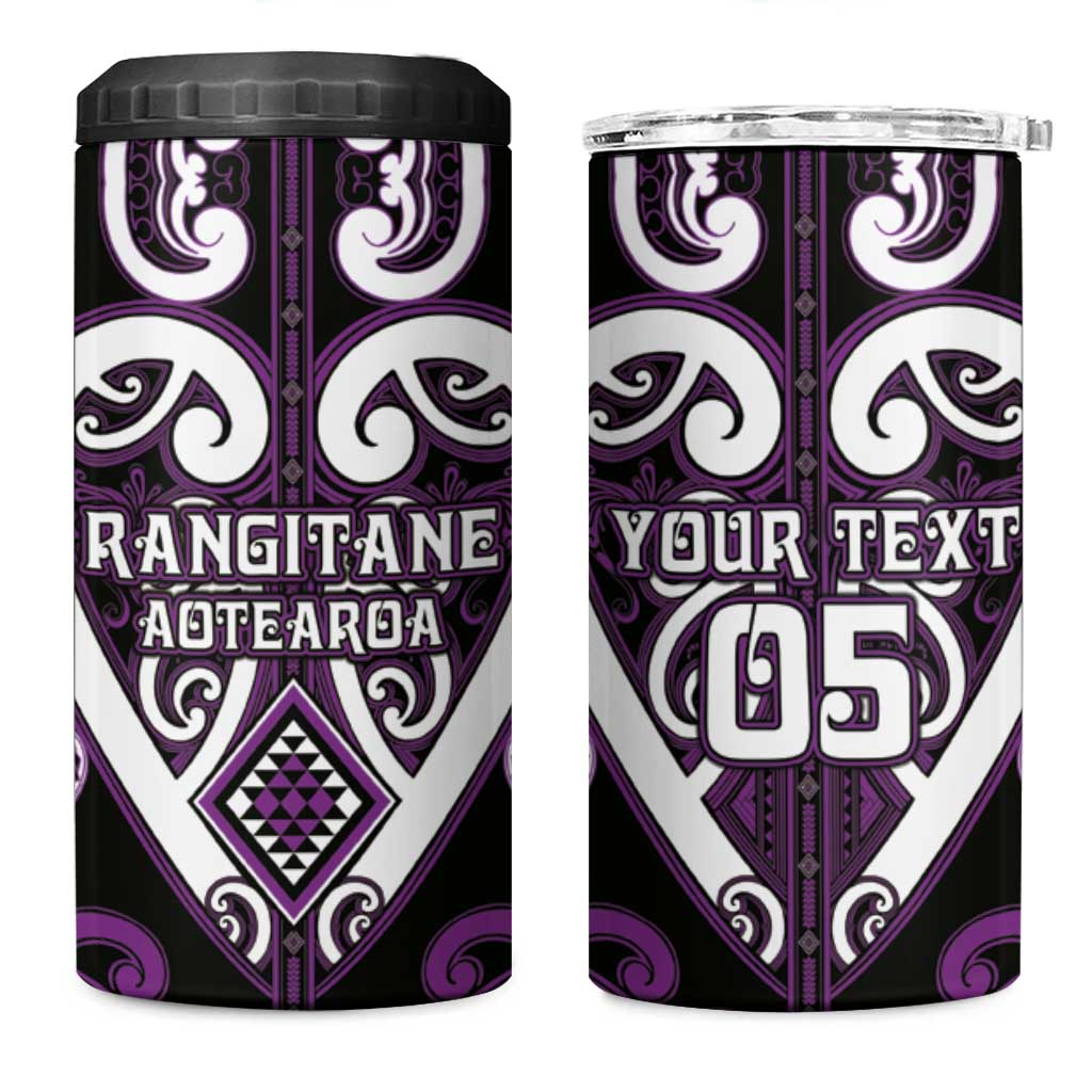 Custom Aotearoa Rangitane 4 in 1 Can Cooler Tumbler Maori Tribal Pattern