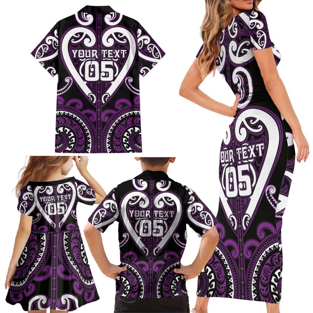 Custom Aotearoa Rangitane Family Matching Short Sleeve Bodycon Dress and Hawaiian Shirt Maori Tribal Pattern