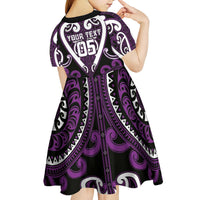 Custom Aotearoa Rangitane Kid Short Sleeve Dress Maori Tribal Pattern