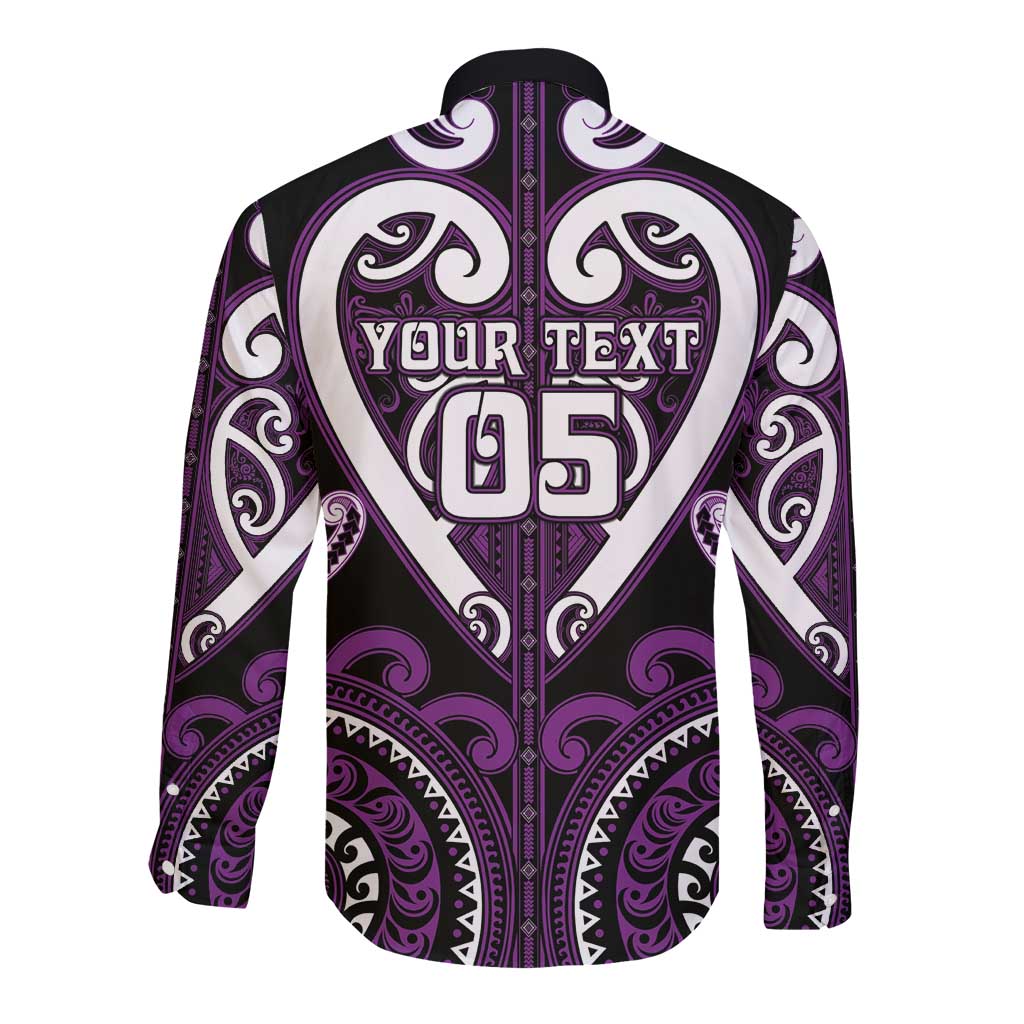 Custom Aotearoa Rangitane Long Sleeve Button Shirt Maori Tribal Pattern