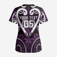 Custom Aotearoa Rangitane Scrub Top Maori Tribal Pattern - Polynesian Pride