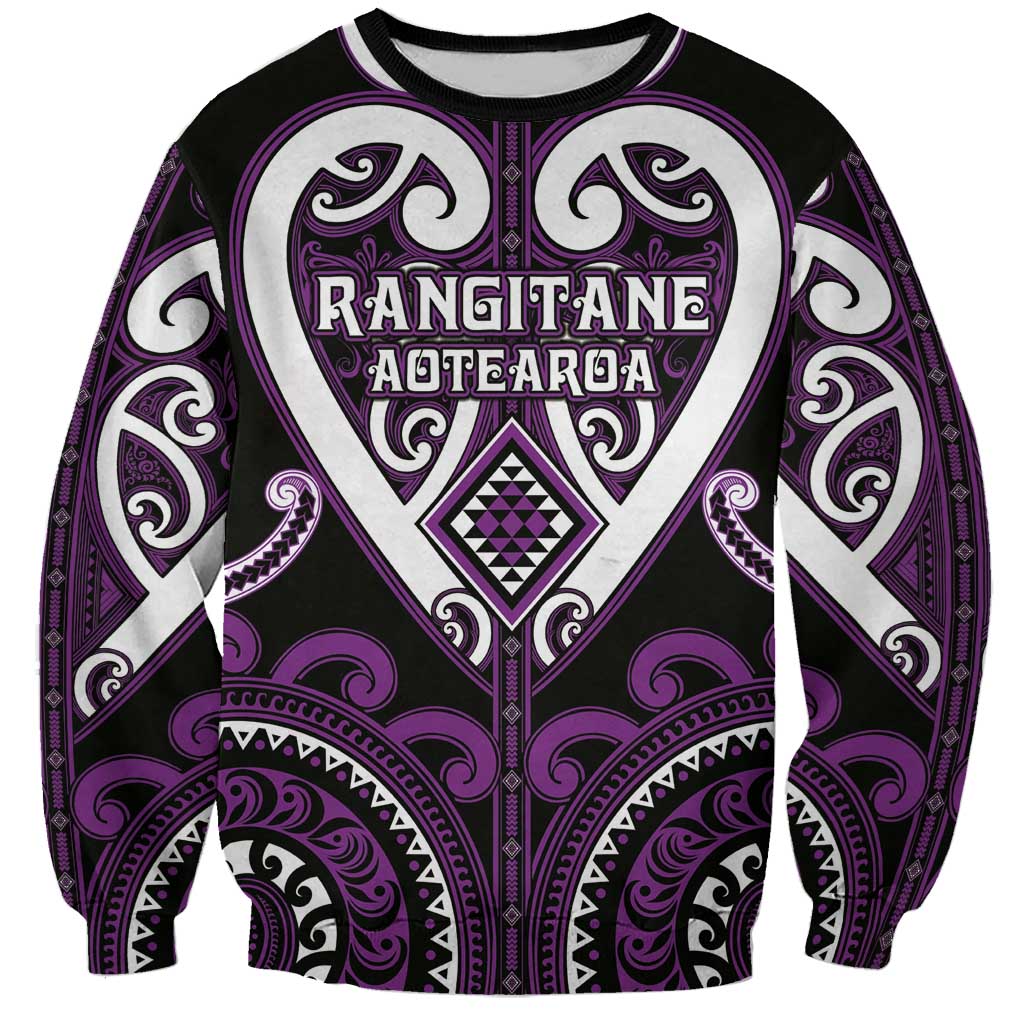 Custom Aotearoa Rangitane Sweatshirt Maori Tribal Pattern