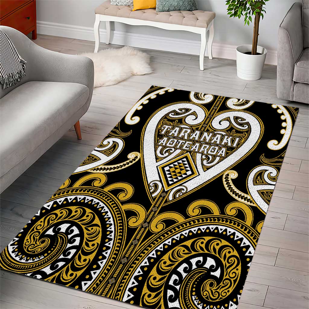 Aotearoa Taranaki Area Rug Maori Tribal Pattern