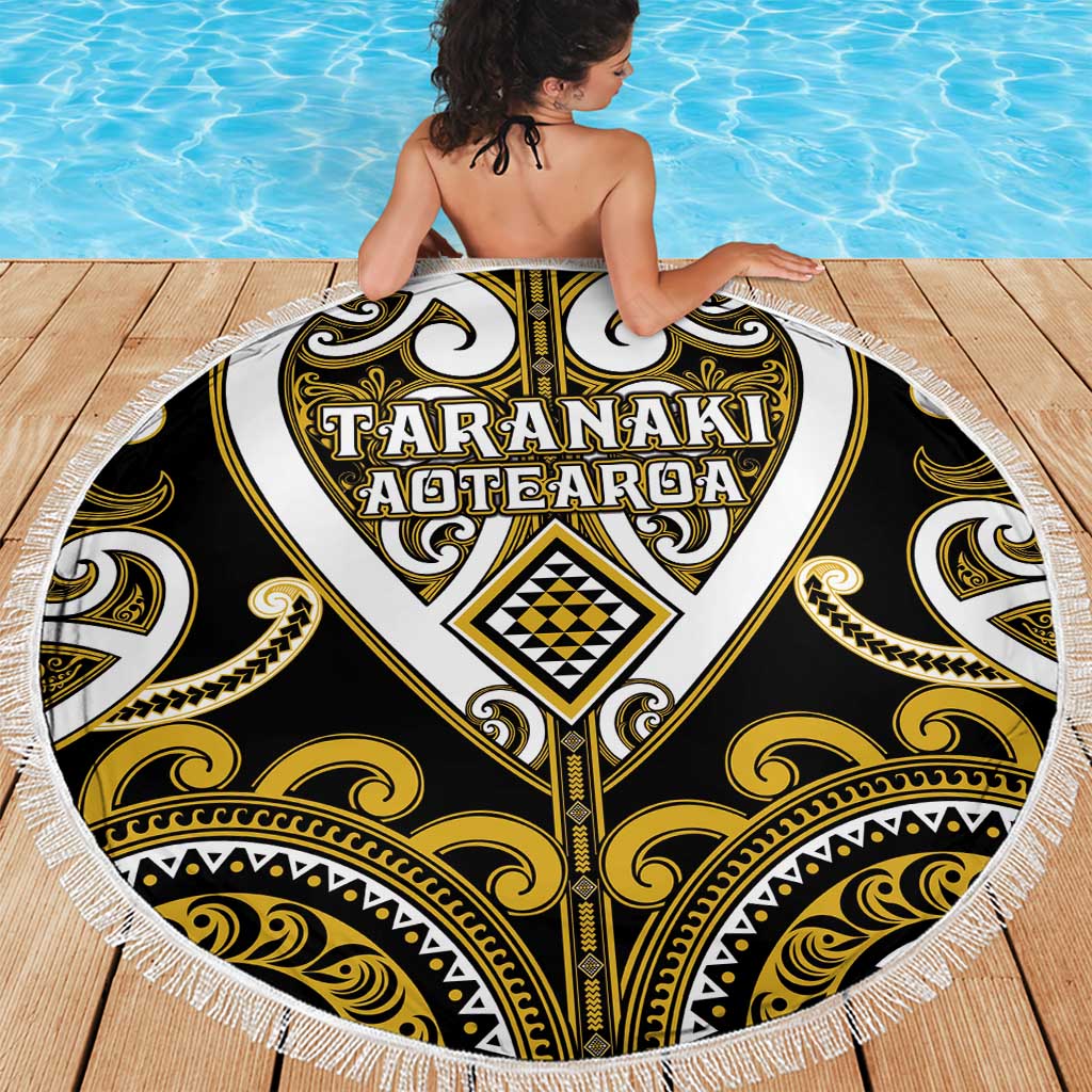 Aotearoa Taranaki Beach Blanket Maori Tribal Pattern
