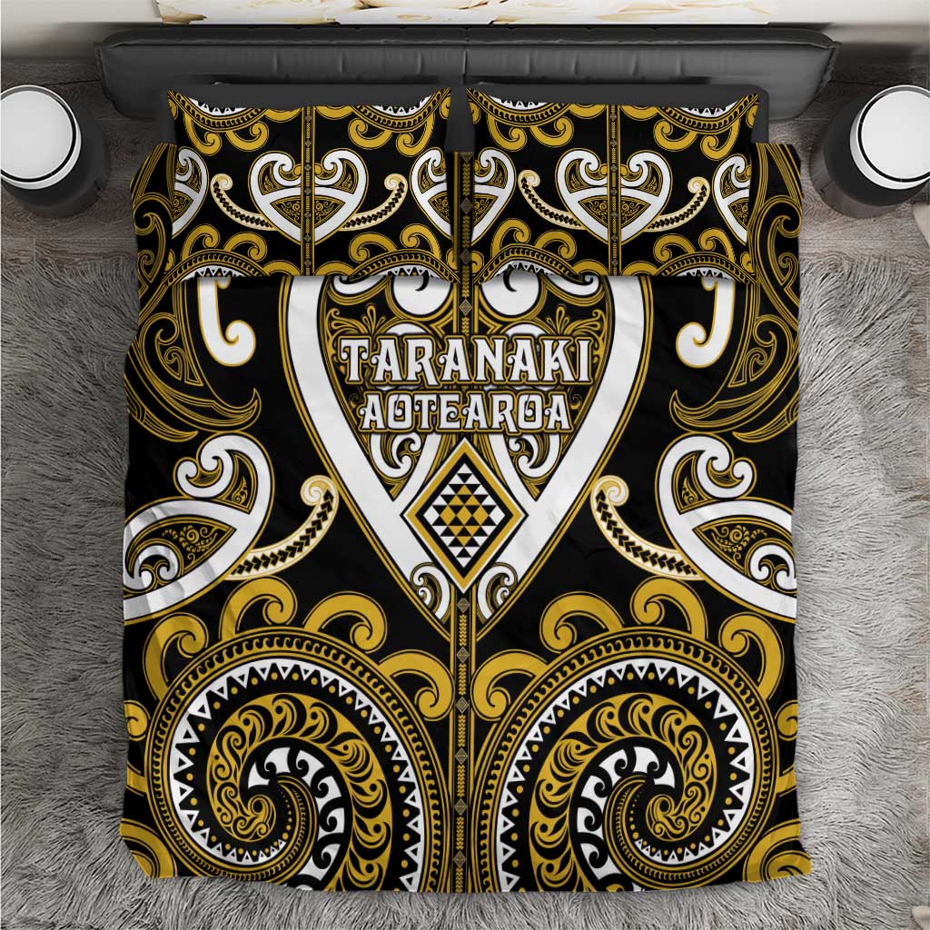 Aotearoa Taranaki Bedding Set Maori Tribal Pattern