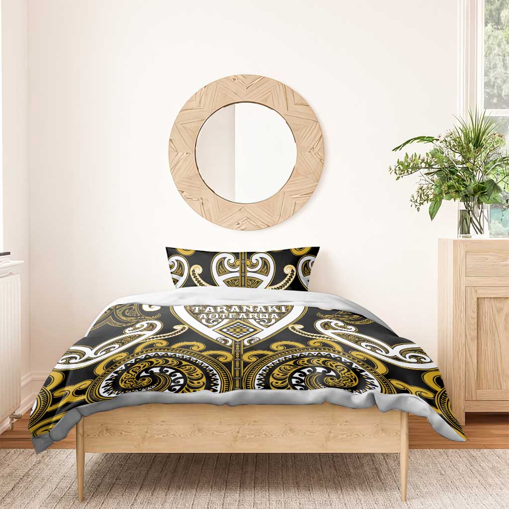 Aotearoa Taranaki Bedding Set Maori Tribal Pattern