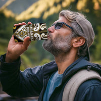 Custom Aotearoa Taranaki 4 in 1 Can Cooler Tumbler Maori Tribal Pattern