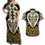 Custom Aotearoa Taranaki Couples Matching Off Shoulder Maxi Dress and Hawaiian Shirt Maori Tribal Pattern