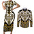 Custom Aotearoa Taranaki Couples Matching Short Sleeve Bodycon Dress and Long Sleeve Button Shirt Maori Tribal Pattern