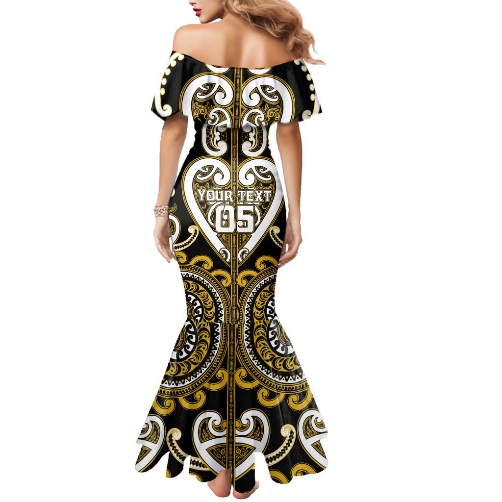 Custom Aotearoa Taranaki Family Matching Mermaid Dress and Hawaiian Shirt Maori Tribal Pattern