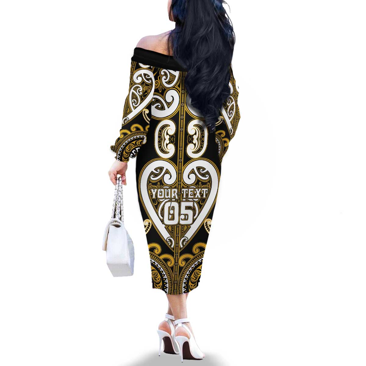 Custom Aotearoa Taranaki Family Matching Off The Shoulder Long Sleeve Dress and Hawaiian Shirt Maori Tribal Pattern