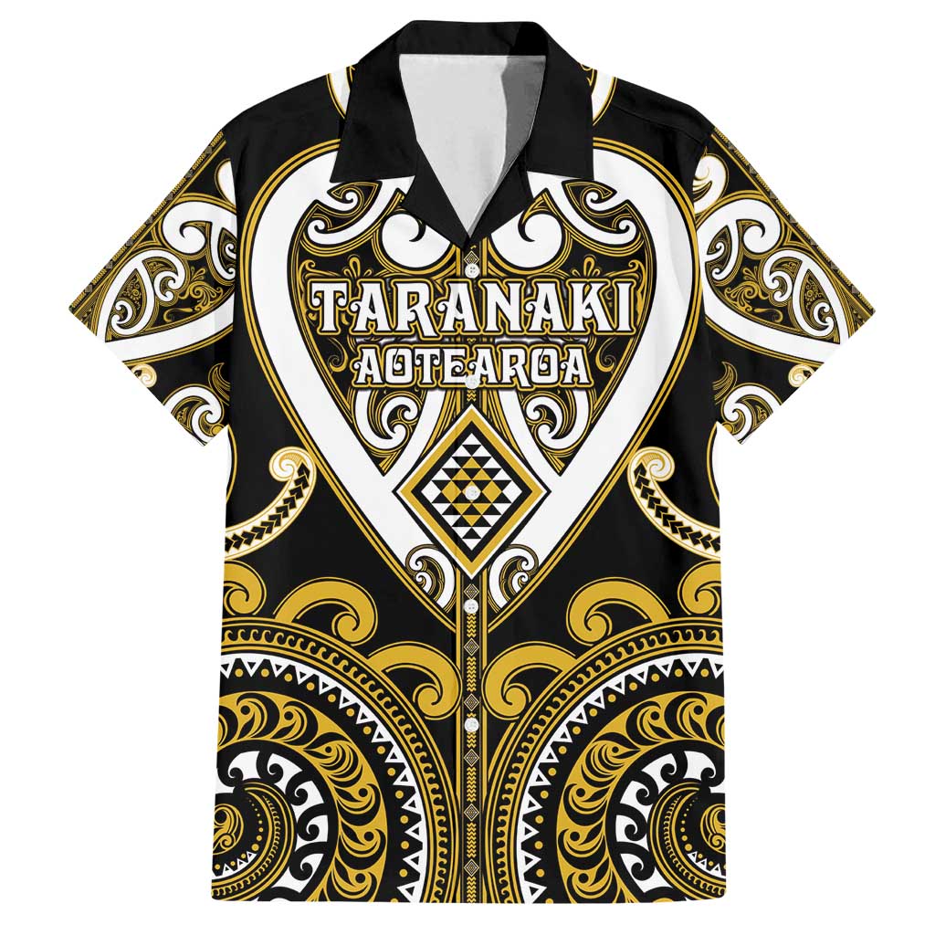 Custom Aotearoa Taranaki Family Matching Summer Maxi Dress and Hawaiian Shirt Maori Tribal Pattern LT05 Dad's Shirt - Short Sleeve Yellow - Polynesian Pride