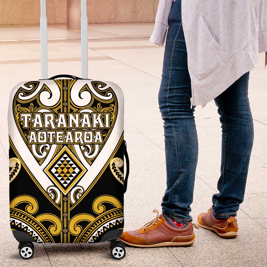 Aotearoa Taranaki Luggage Cover Maori Tribal Pattern LT05 Yellow - Polynesian Pride
