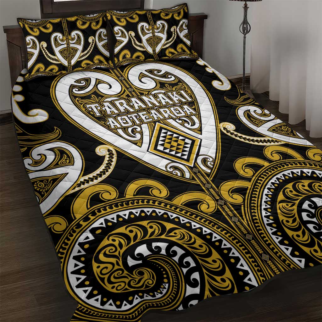 Aotearoa Taranaki Quilt Bed Set Maori Tribal Pattern