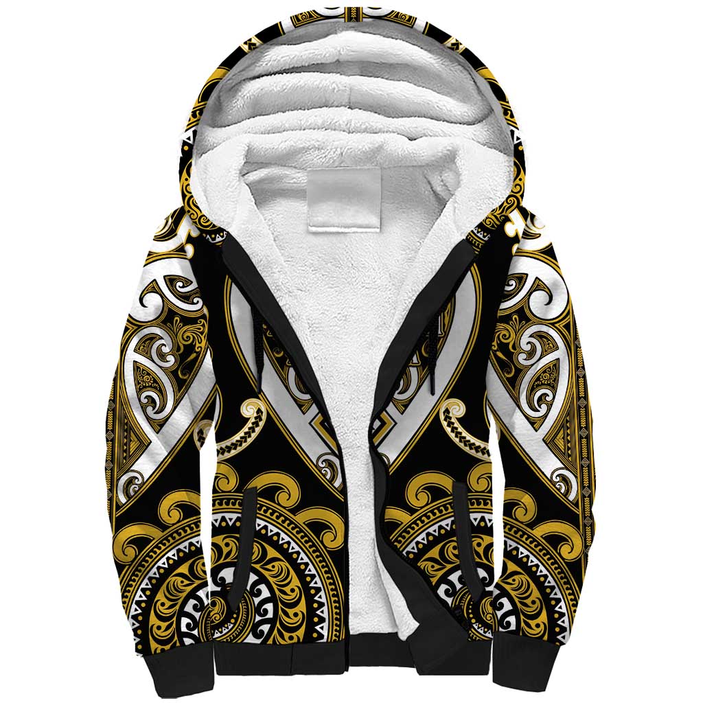 Custom Aotearoa Taranaki Sherpa Hoodie Maori Tribal Pattern