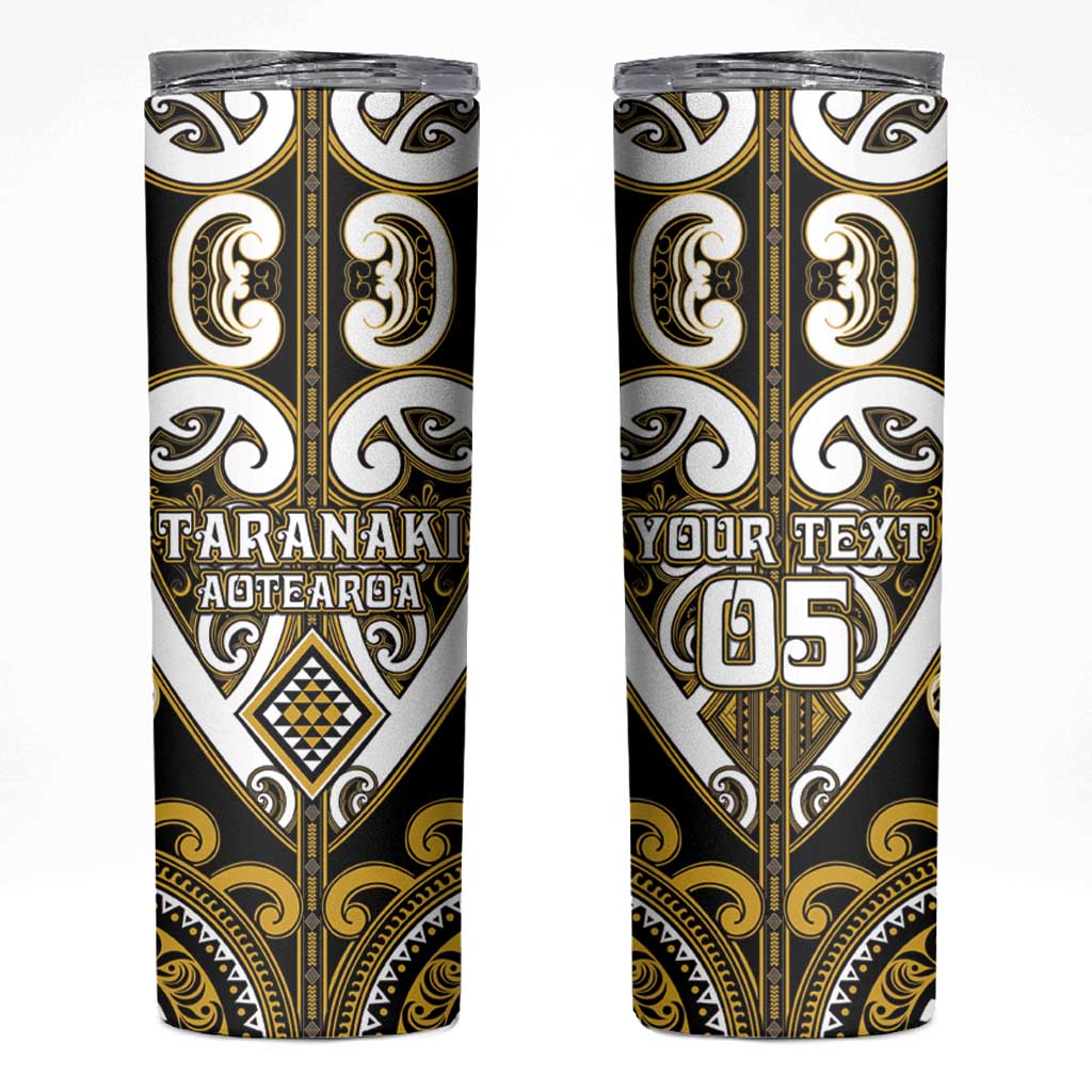 Custom Aotearoa Taranaki Skinny Tumbler Maori Tribal Pattern