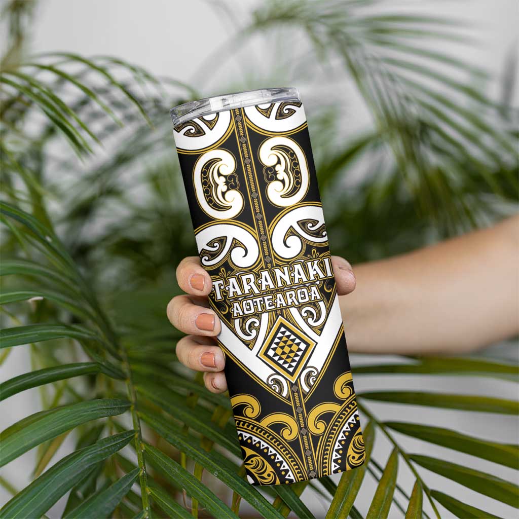 Custom Aotearoa Taranaki Skinny Tumbler Maori Tribal Pattern