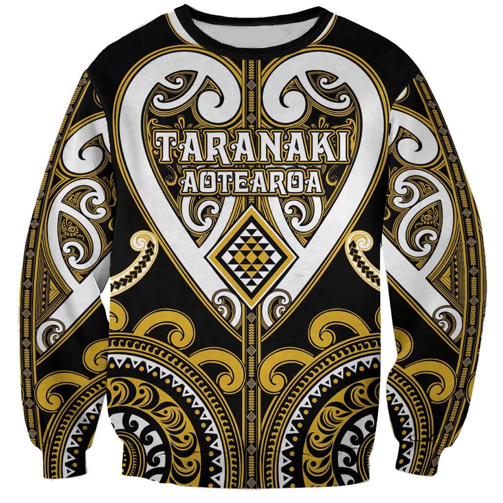 Custom Aotearoa Taranaki Sweatshirt Maori Tribal Pattern