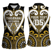 Custom Aotearoa Taranaki Women Sleeveless Polo Shirt Maori Tribal Pattern