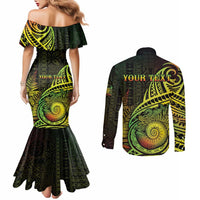 Personalised Fiji Lovoni Day Couples Matching Mermaid Dress and Long Sleeve Button Shirt 154th Years