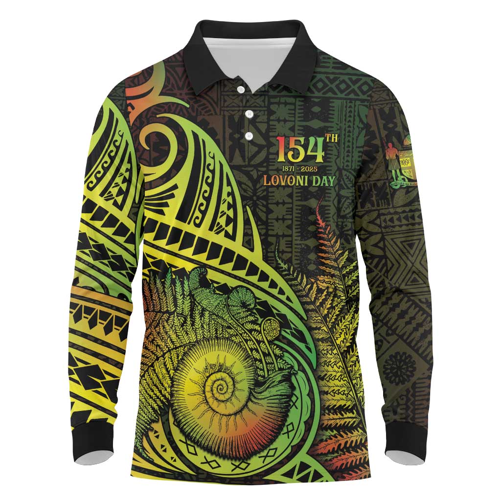 Personalised Fiji Lovoni Day Long Sleeve Polo Shirt 154th Years