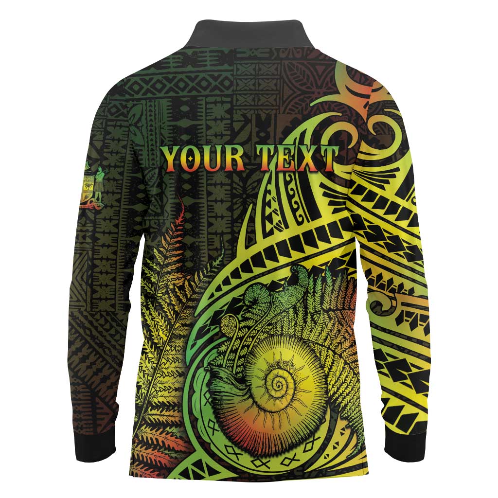 Personalised Fiji Lovoni Day Long Sleeve Polo Shirt 154th Years