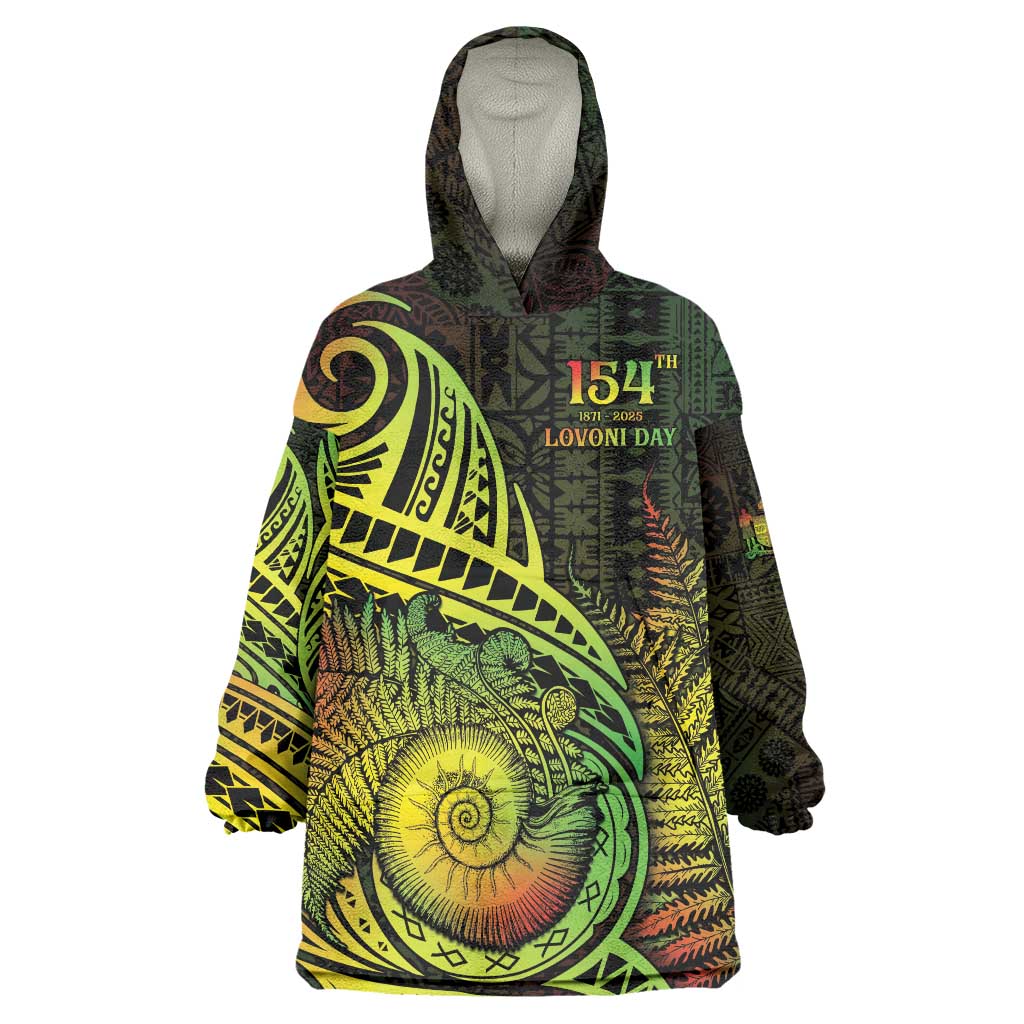 Personalised Fiji Lovoni Day Wearable Blanket Hoodie 154th Years