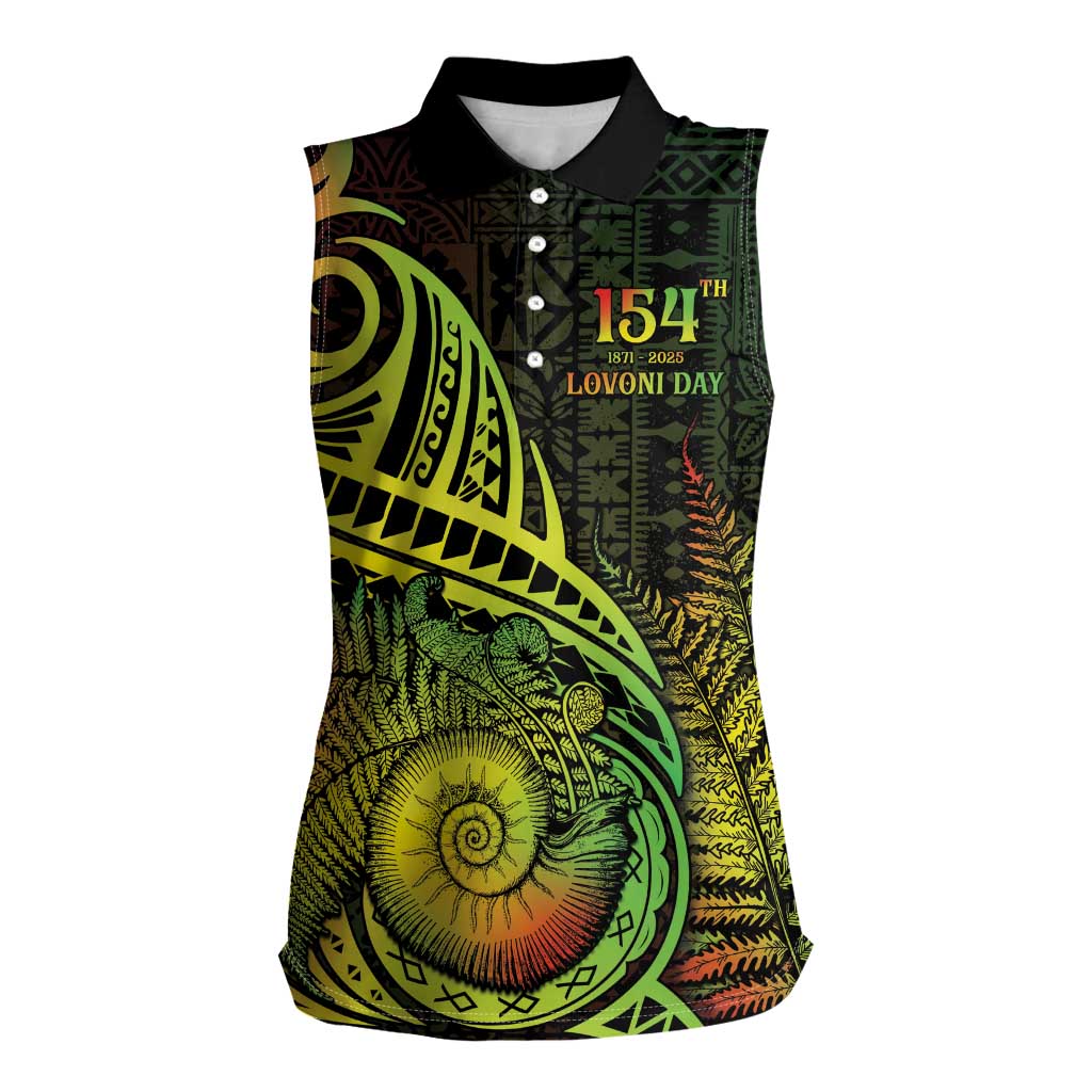 Personalised Fiji Lovoni Day Women Sleeveless Polo Shirt 154th Years